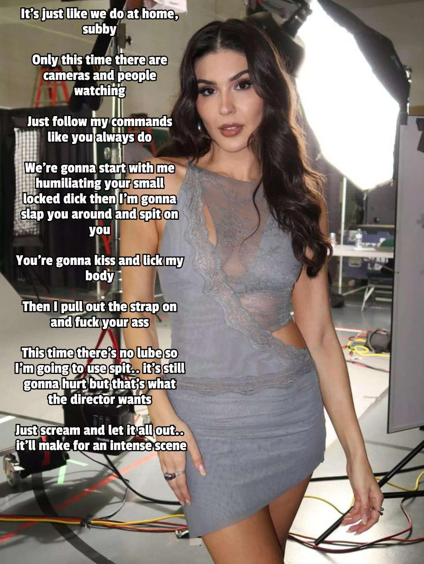 Shooting a femdom scene with your Mistress