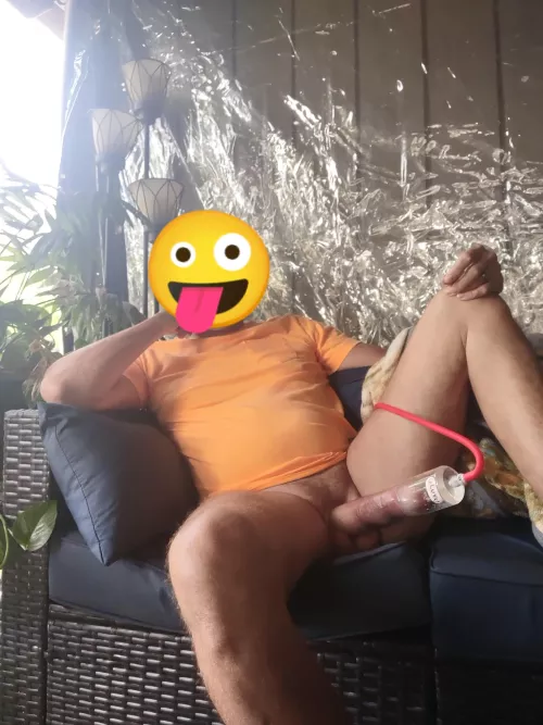 Sunday Pumping on my porch