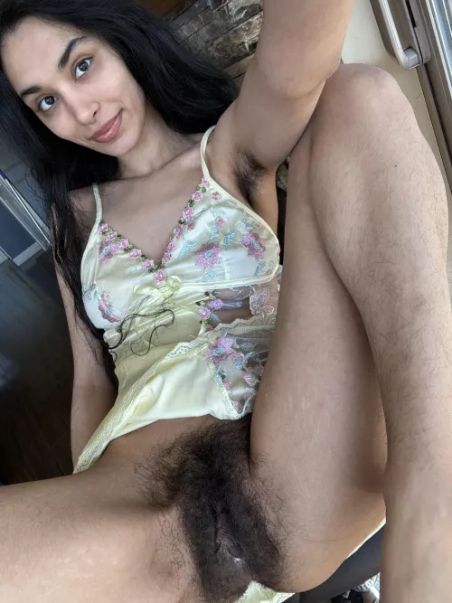 Wild lady with a wild bush