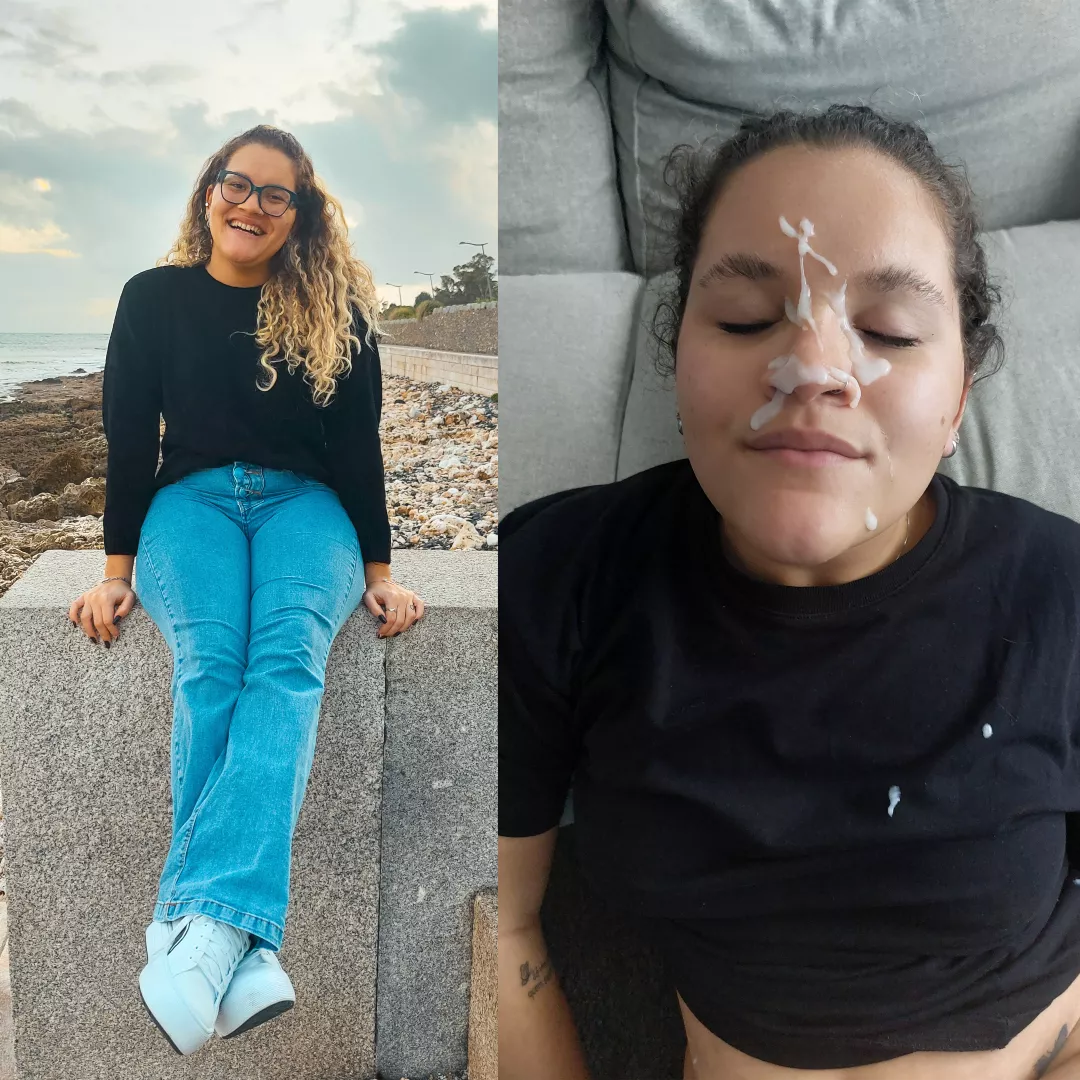 cute smile face vs cumslut mode