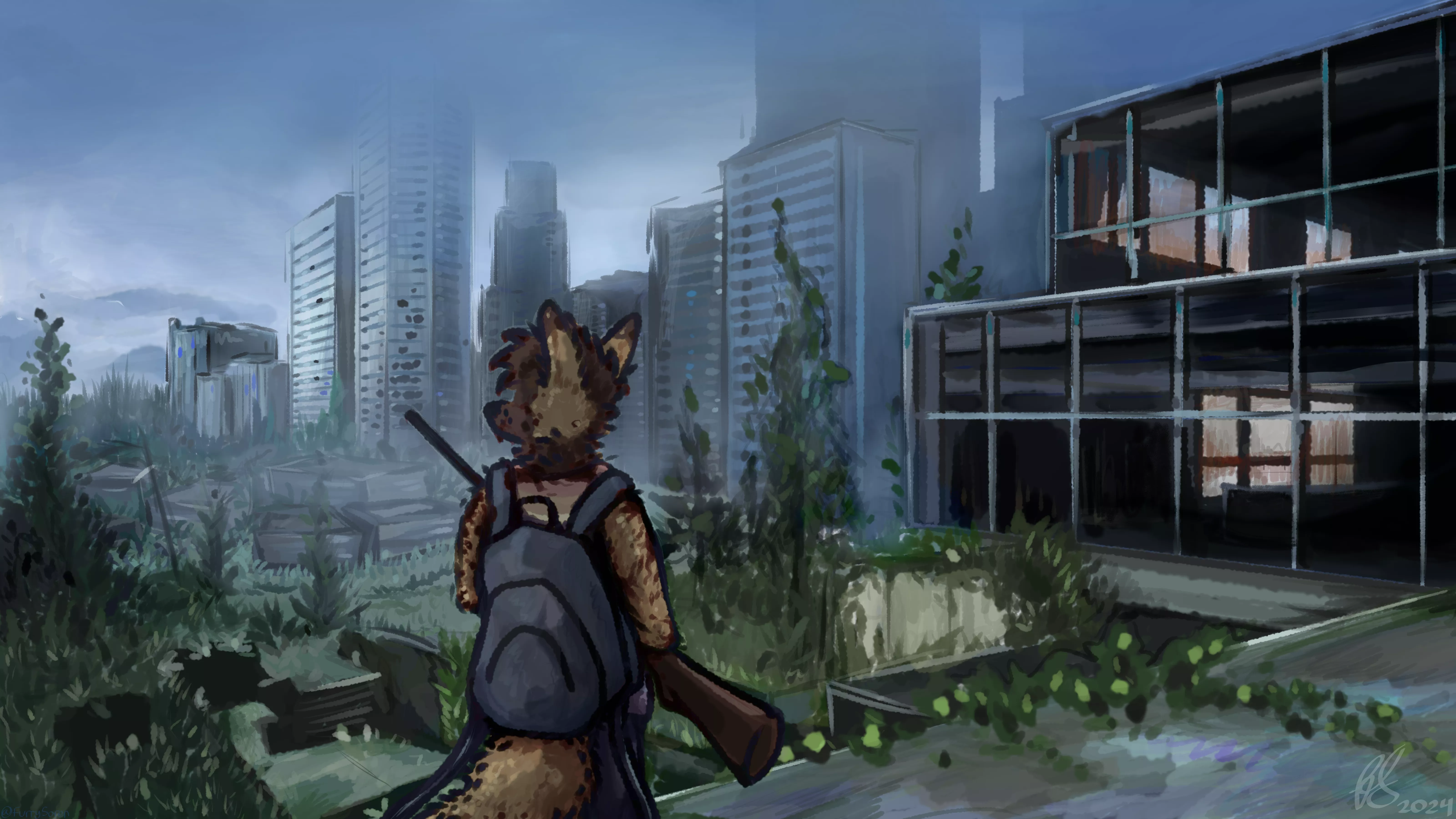 I drew a scene from The Last of Us [bsky: @furrysoren]