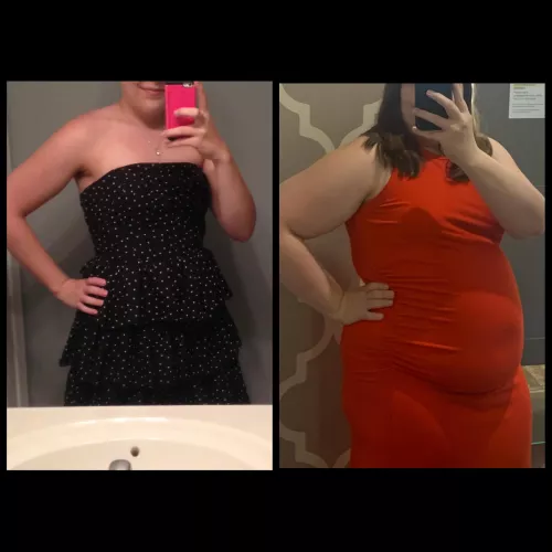 Dresses fit a little different now compared to 90 pounds ago 😏