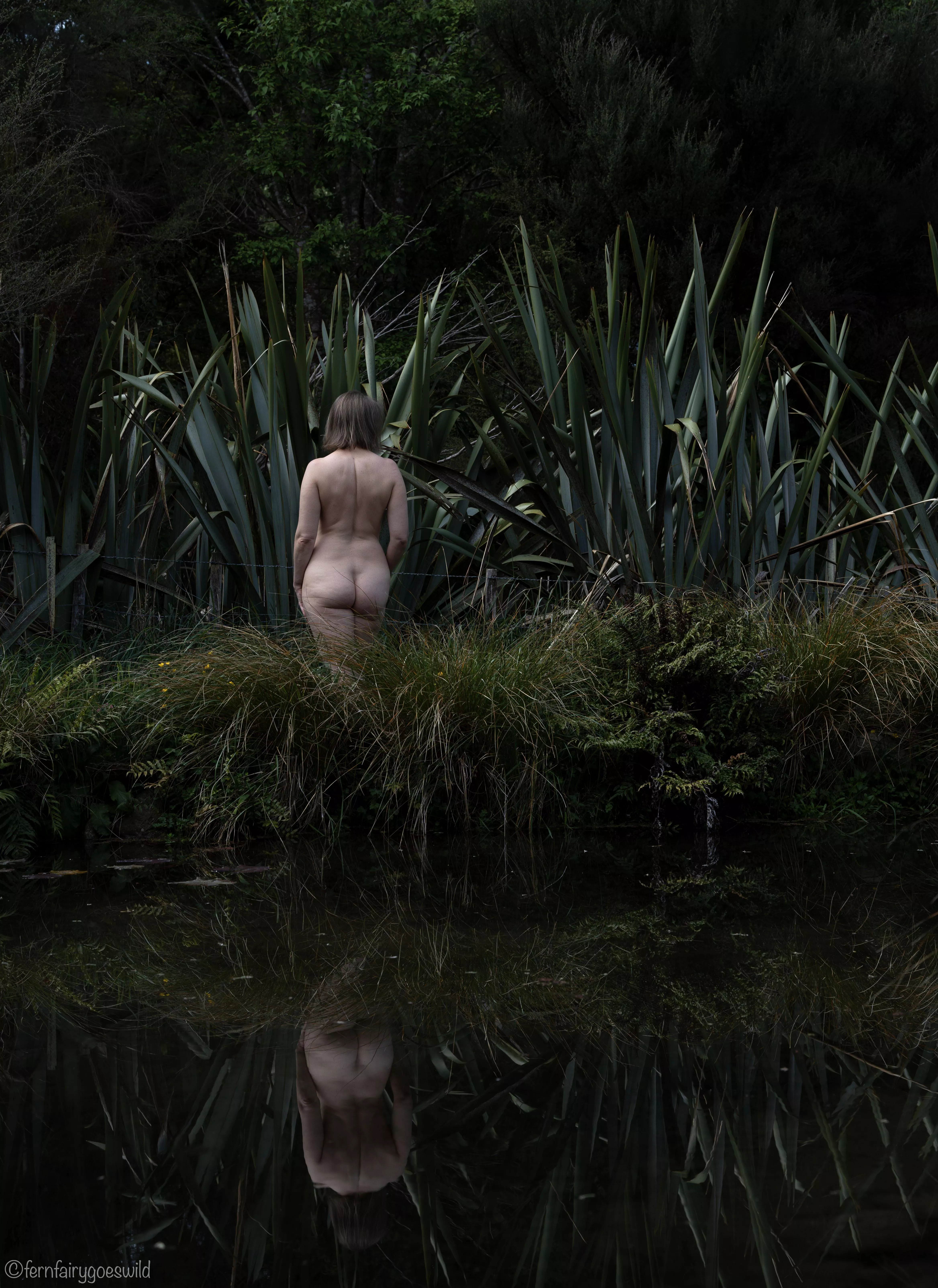 Nude reflections by the pond (self portrait)