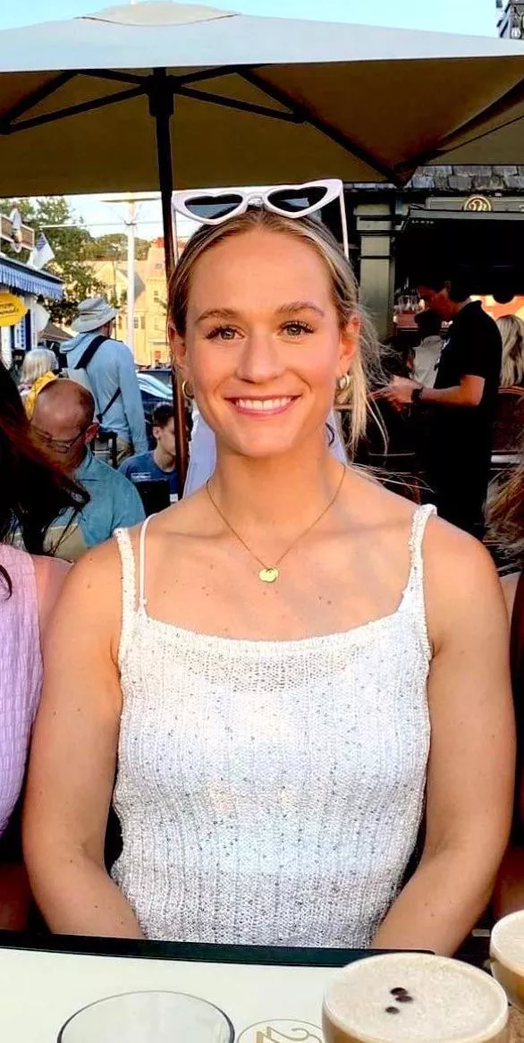 What do you think of this wholesome milf with her bra showing? 