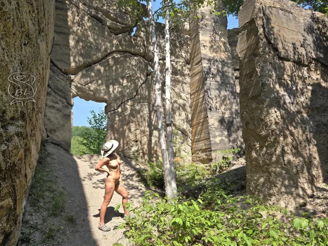 Admiring a determined little birch!