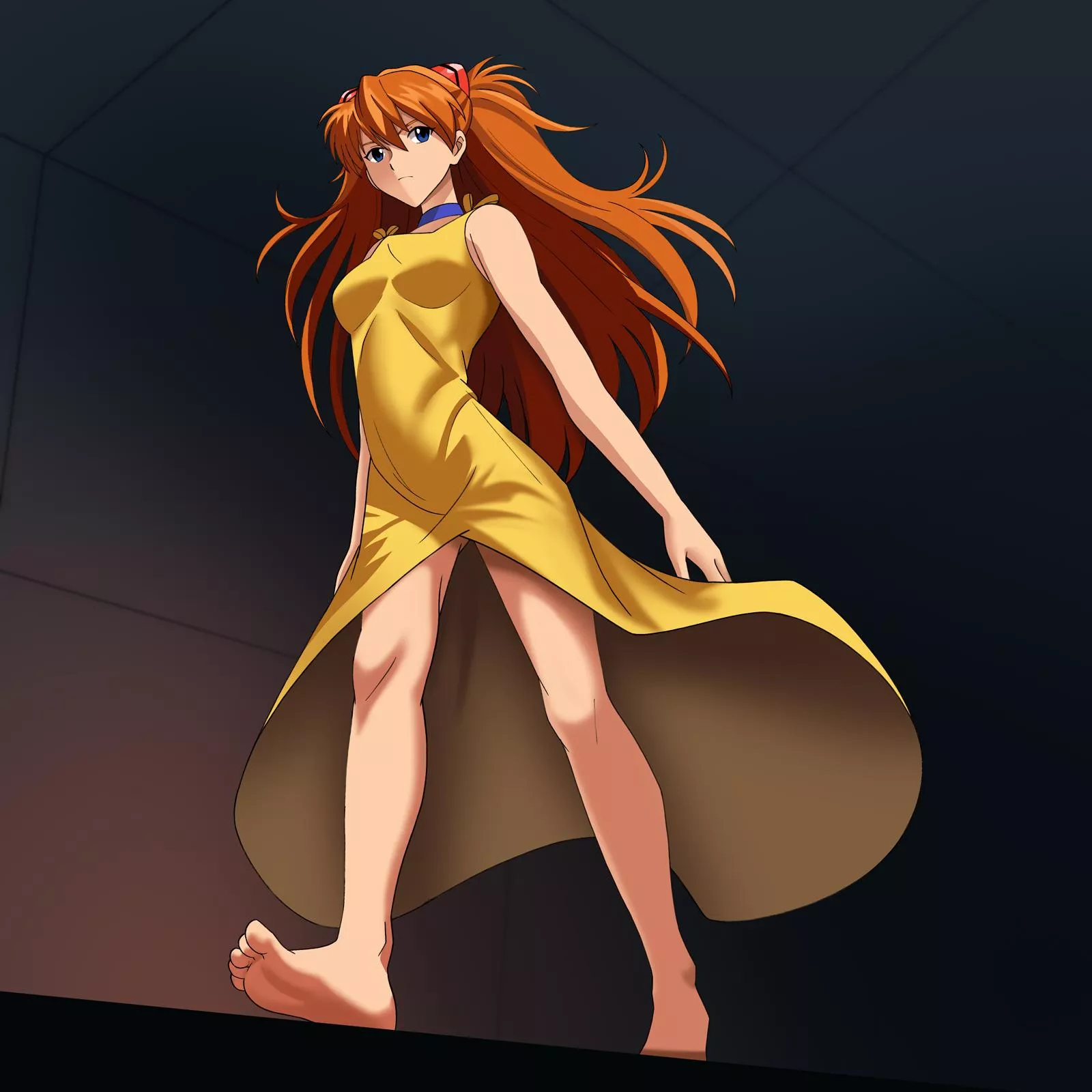 Asuka yellow dress barefoot [OC]