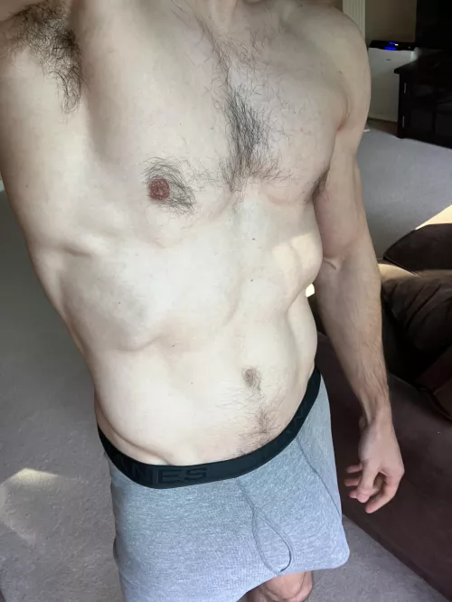 Daddy’s bulge this morning 