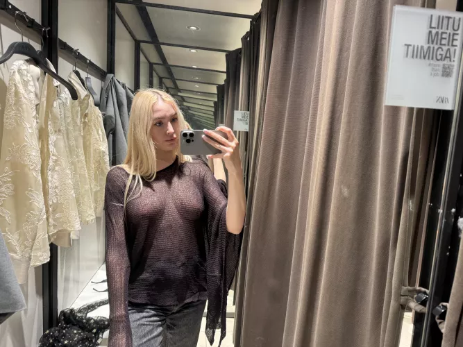 I like to try on different transparent clothes