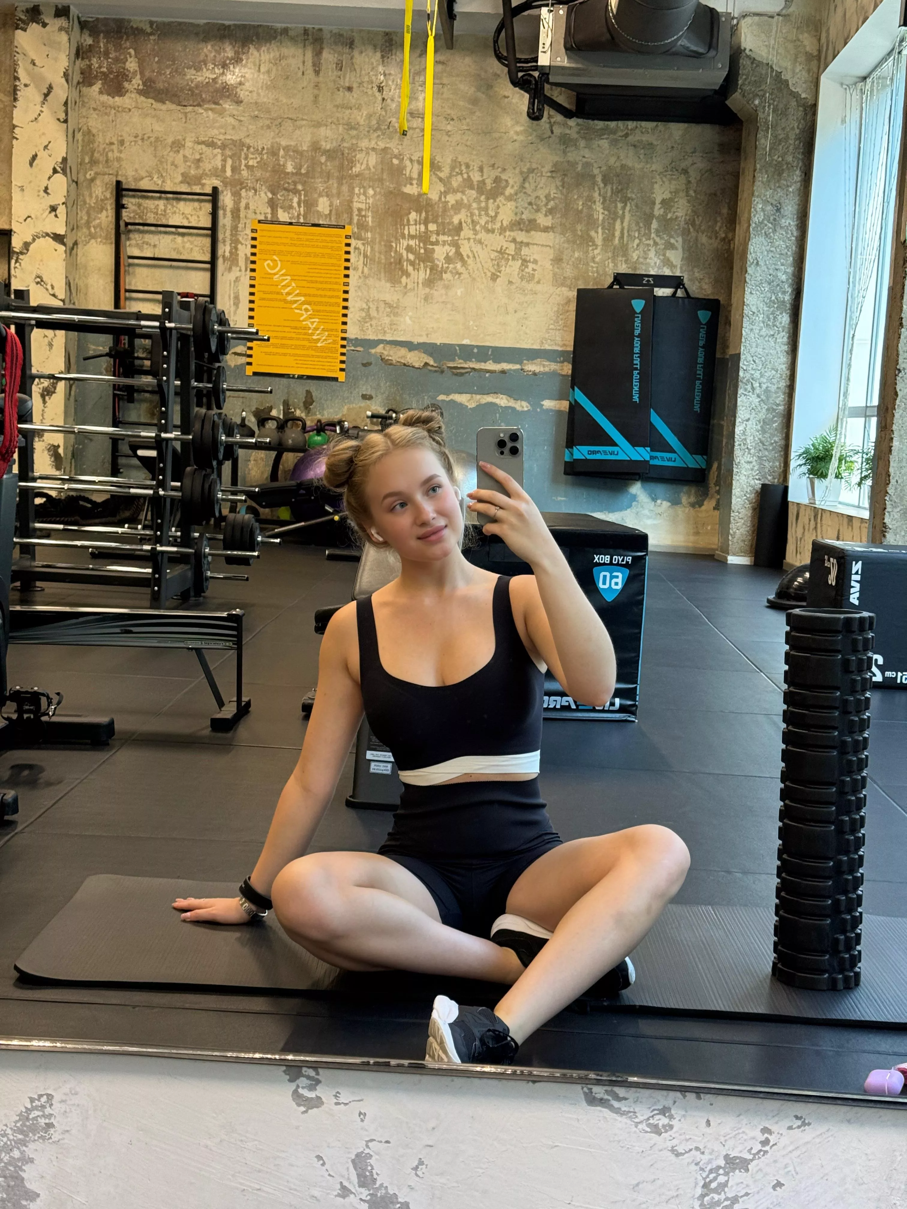 I like to wear a black and white top 