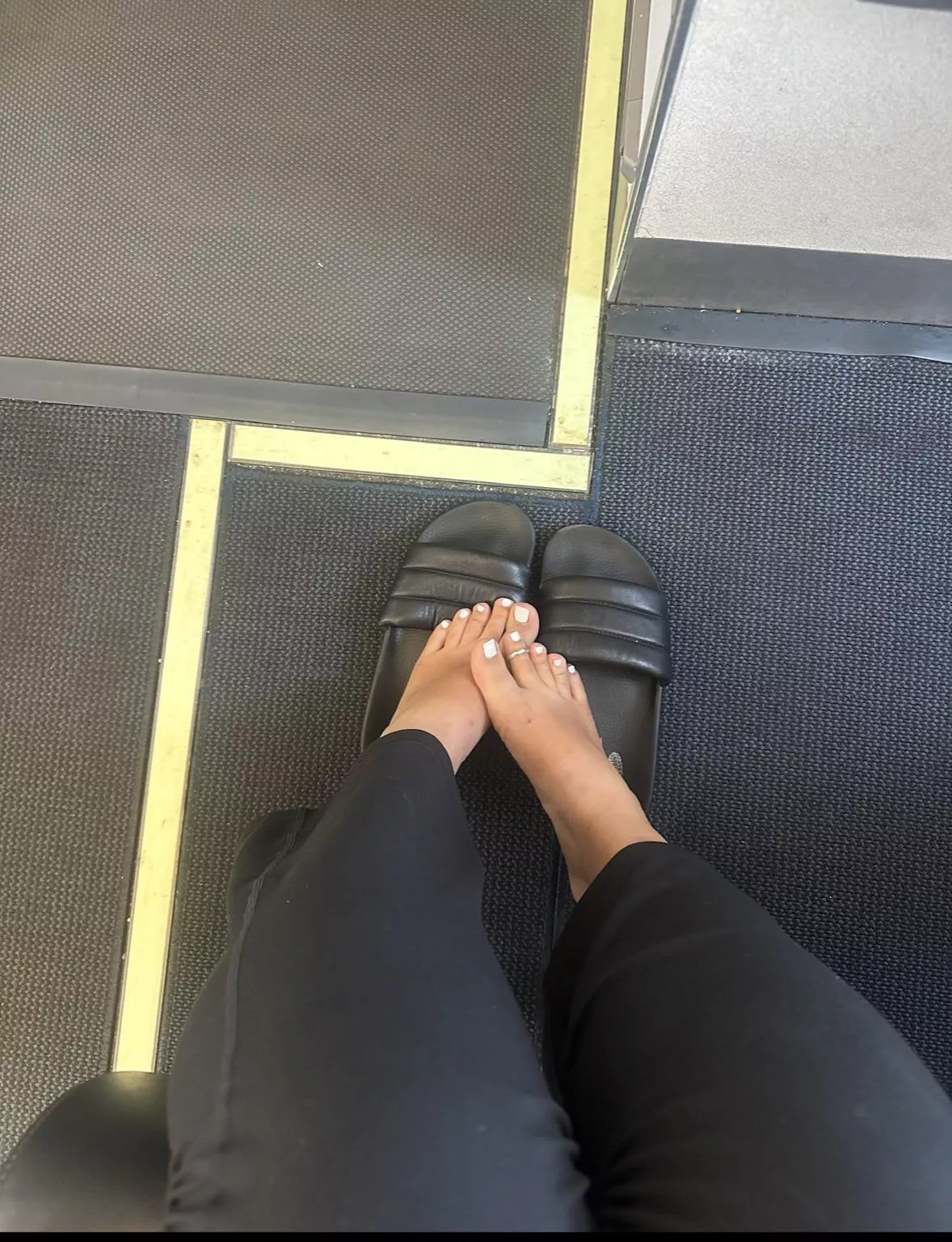 In my first class seat… wondering who’s going to sit next to me!