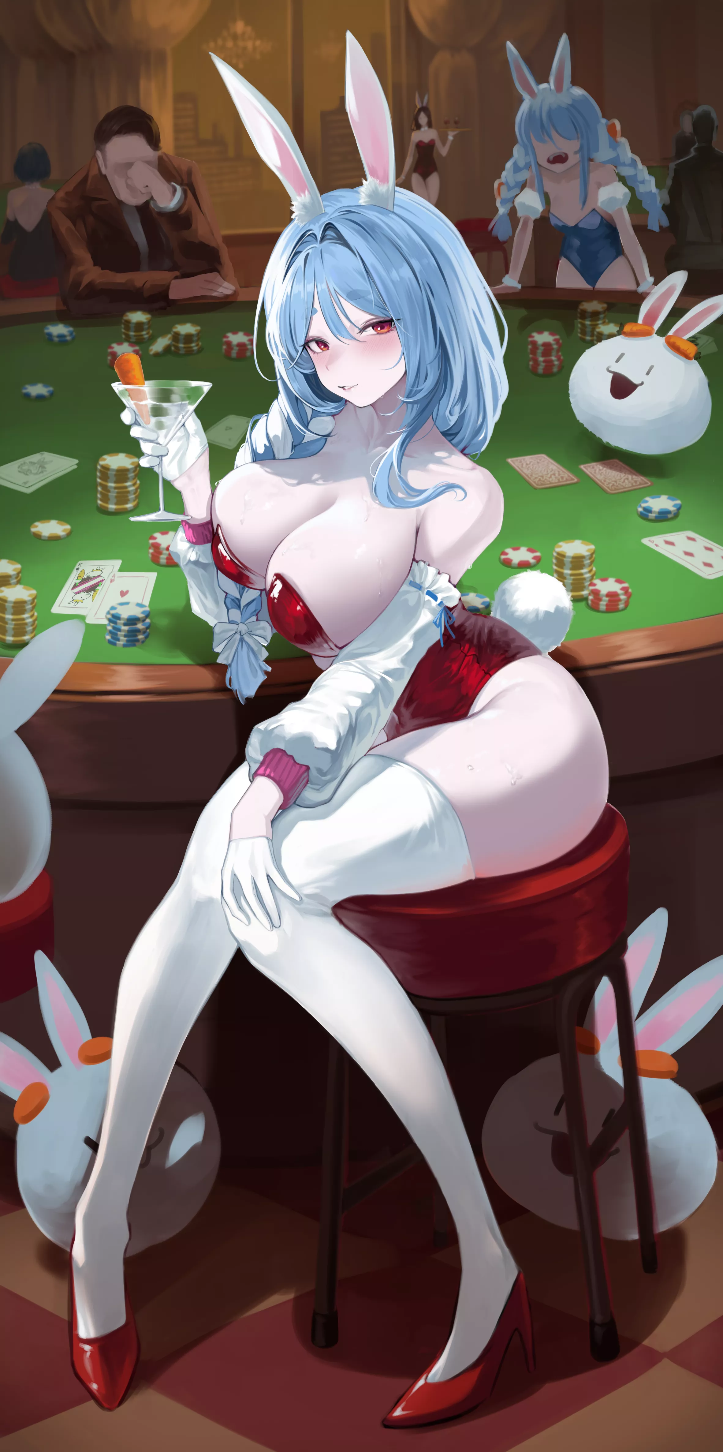 Pekomama and Pekora at the casino (Yuudokou Shounen) [Hololive]