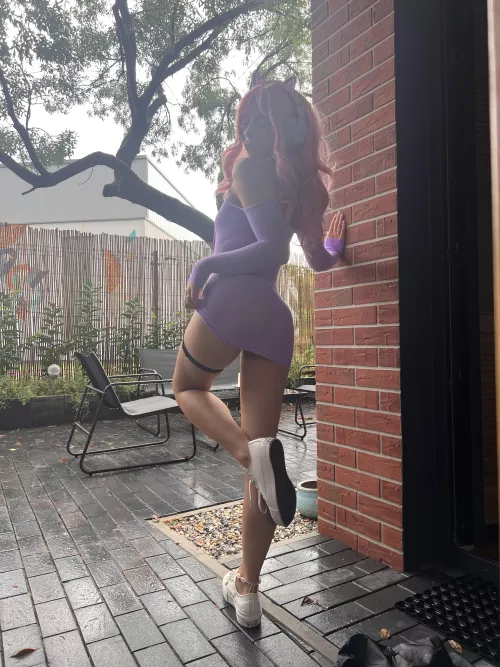 slide it up and see if I have panties on