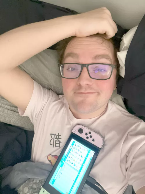 Chilling at home playing Pokémon!