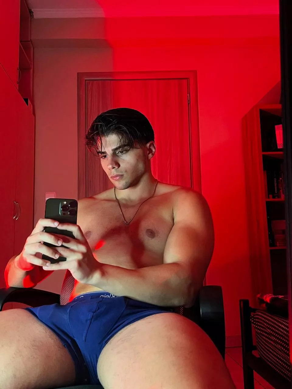 Do I look good in my blue boxers? xx