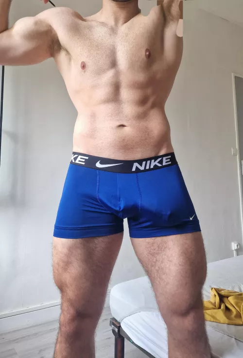 Get on your knees and pull my nike boxers down. 