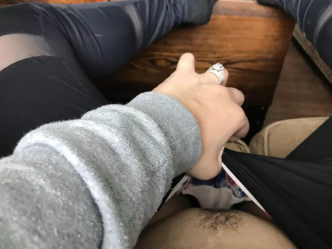 Loves showing off that ring 