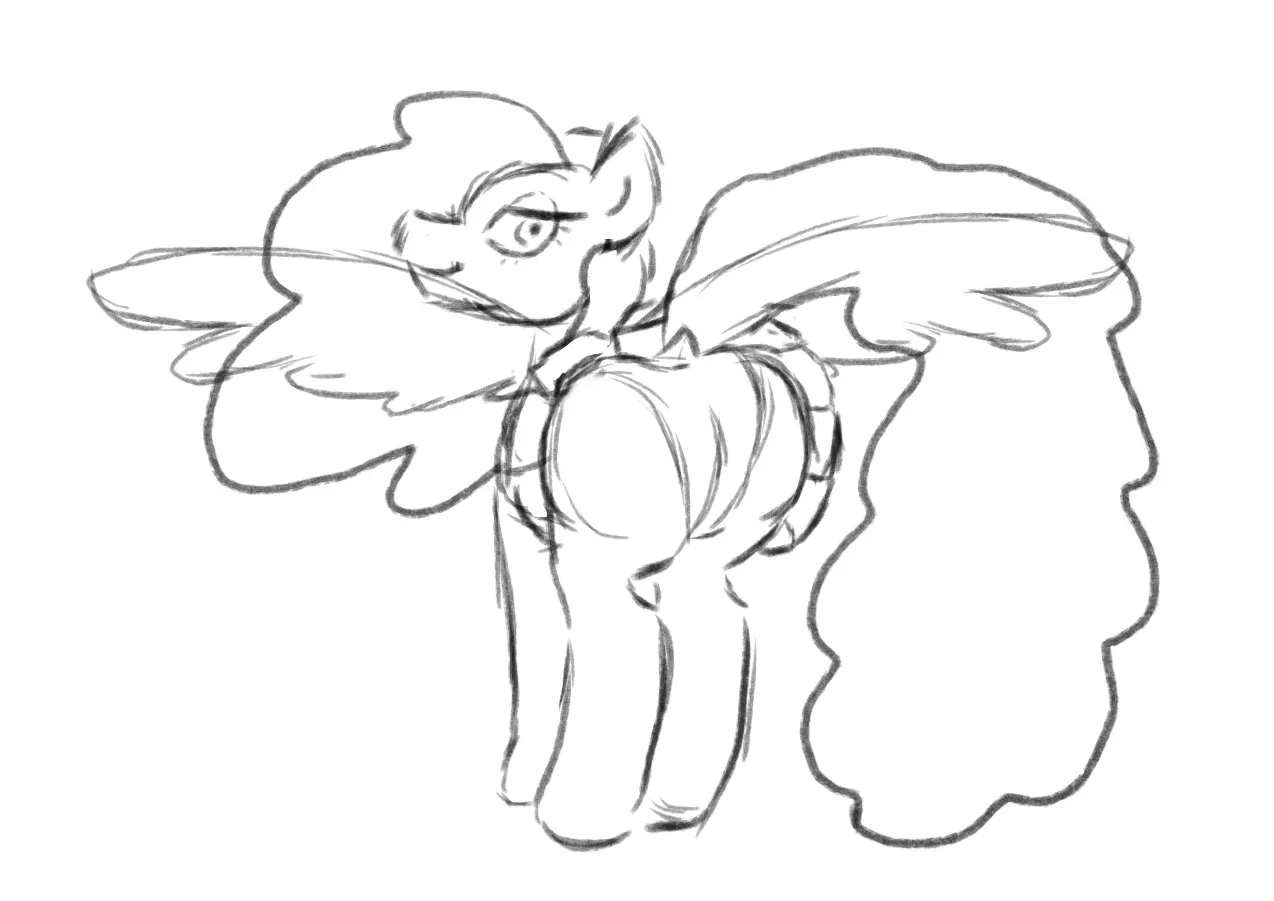 Pose sketch turned into a cutie with a big booty