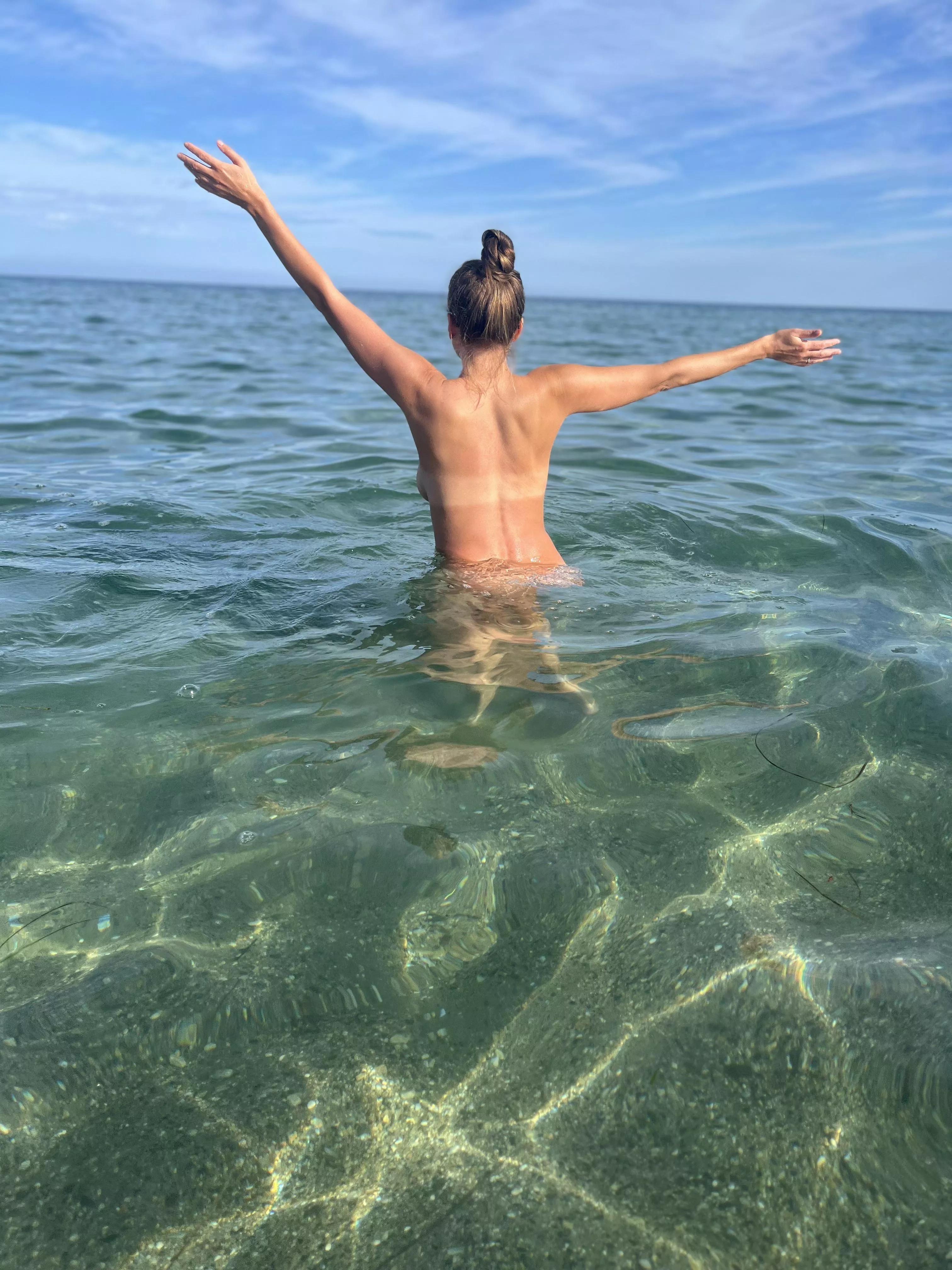 The crystal clear water of Olympic beach ,north Greece,October 9