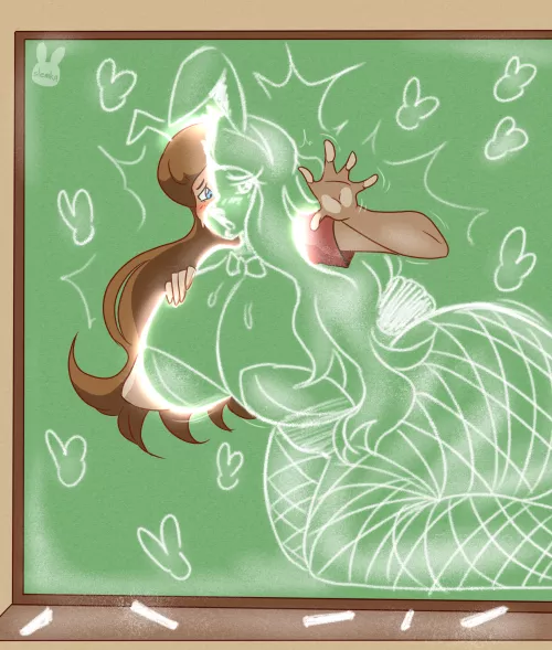 Chalkboard Bunny Doodle (M Human -> F Bunny Girl) by slemka