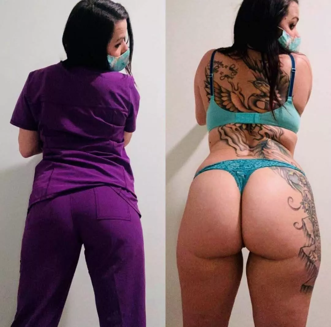 I hide my tattoos at work but this nurse is covered! [f]