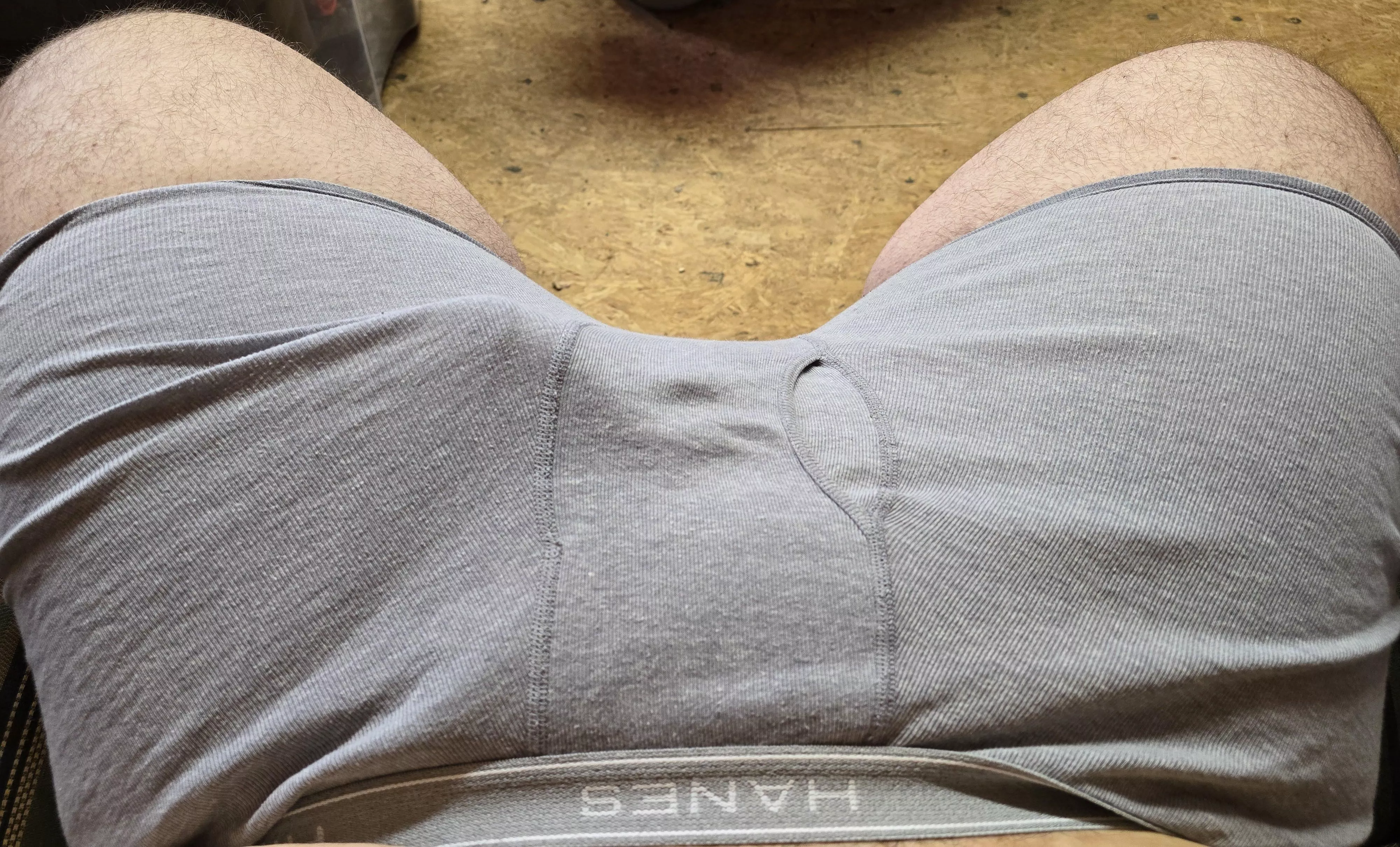 Trying to warm up after spending a morning in the woods