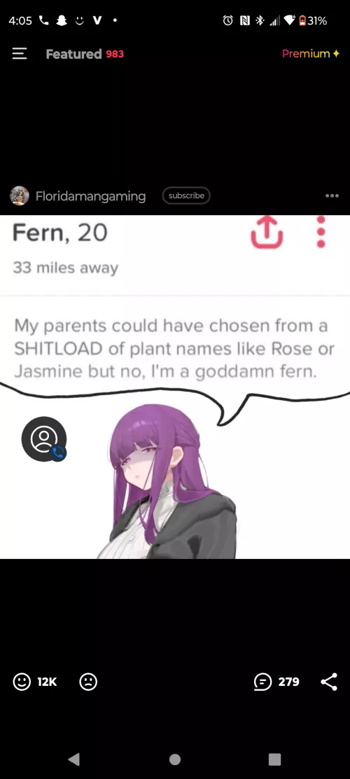 A good name I'm thinking Fern