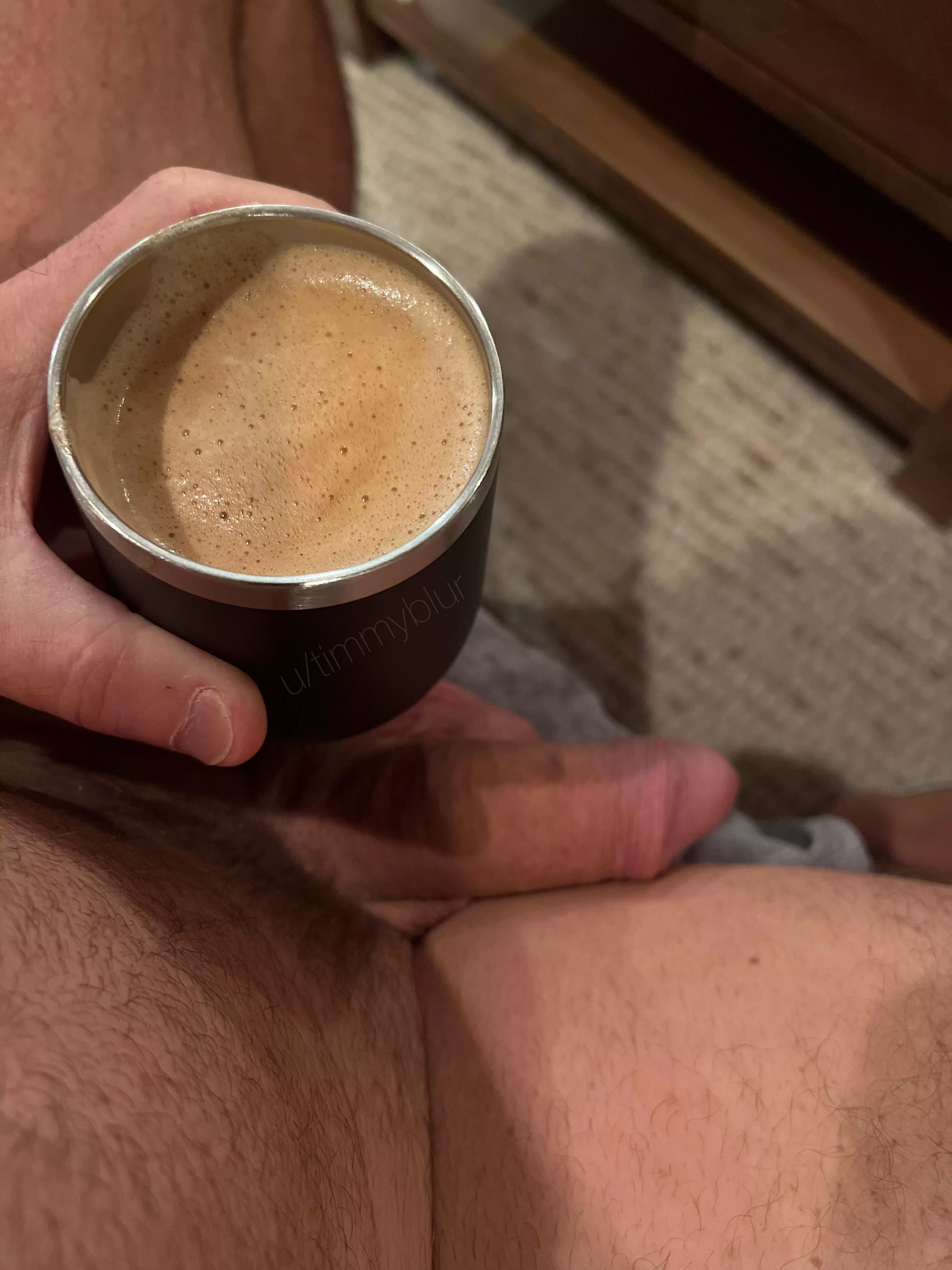 Here’s how this morning is looking from my point of view, all that’s missing is you between my legs…