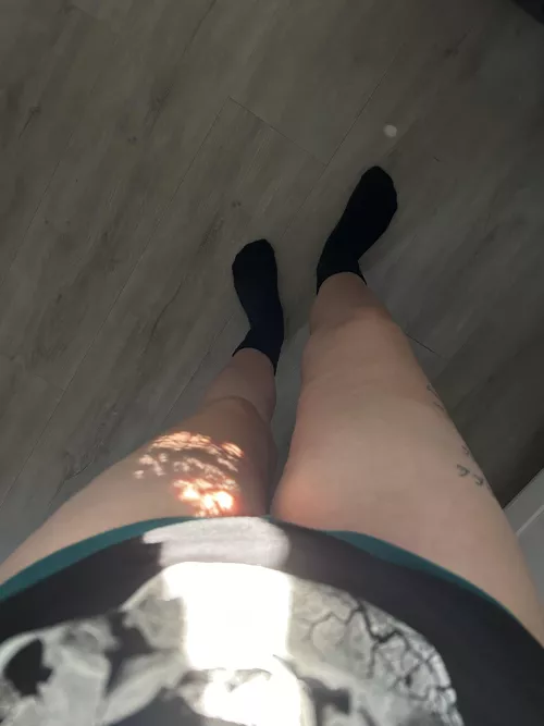 I got surprised by sprinklers and had to strip off my wet clothes