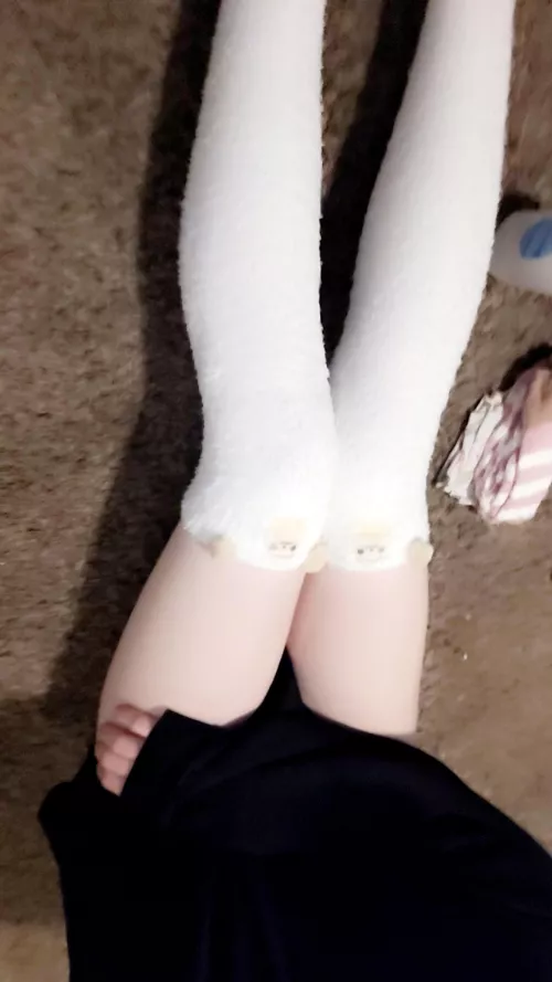 New thigh highs... also it's almost Halloween what are you going as O.O?