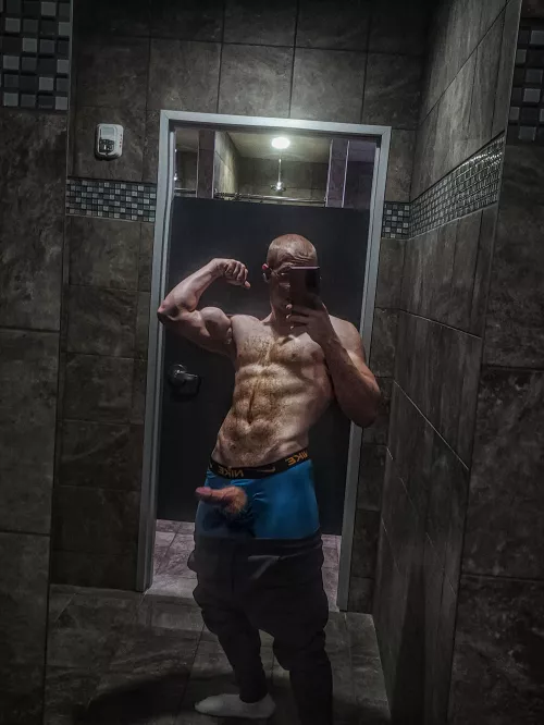 Peeka-boo, Suck it through the fly and I'll bend you over afterwards in the gym stall