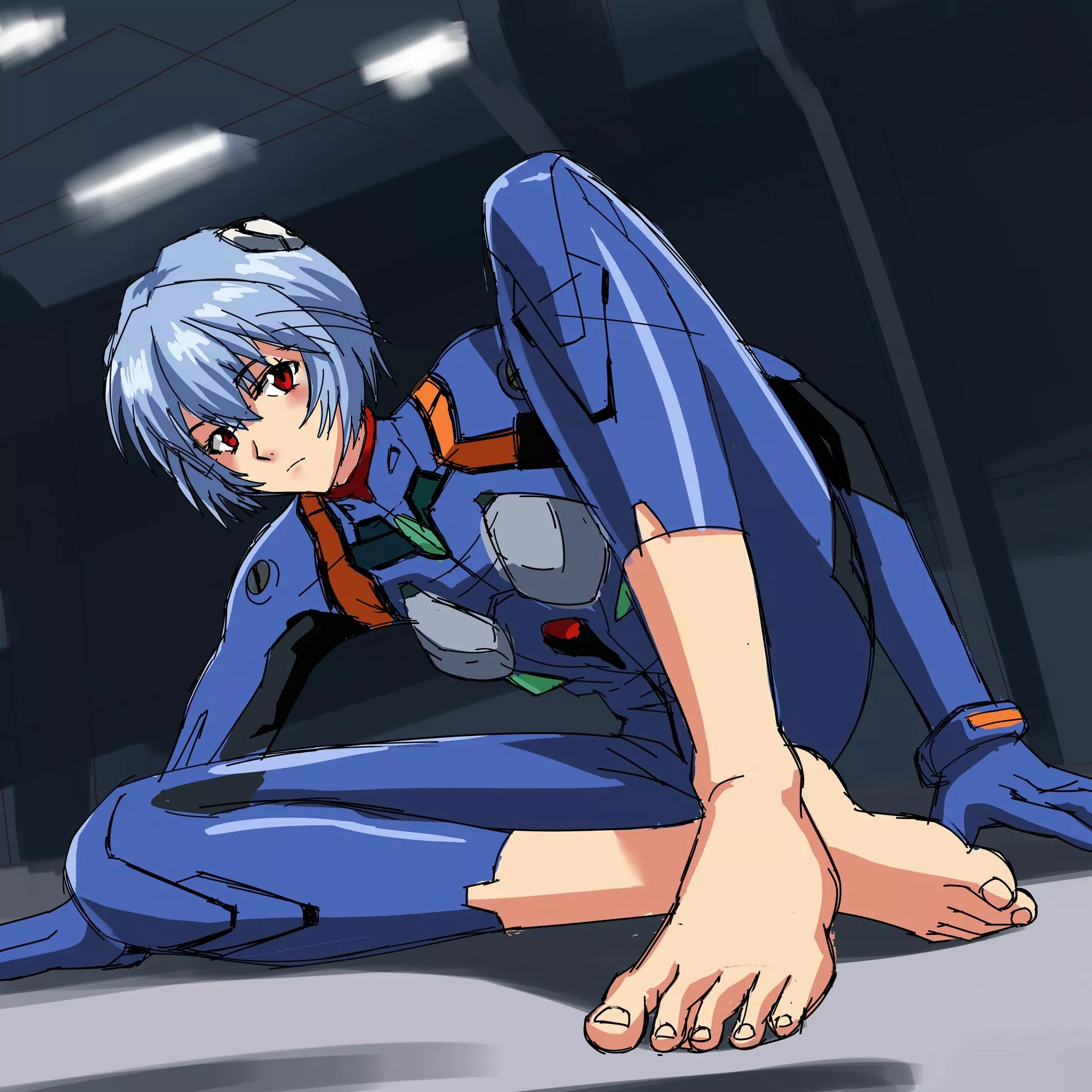 Rei plugsuit sketch wip [OC]