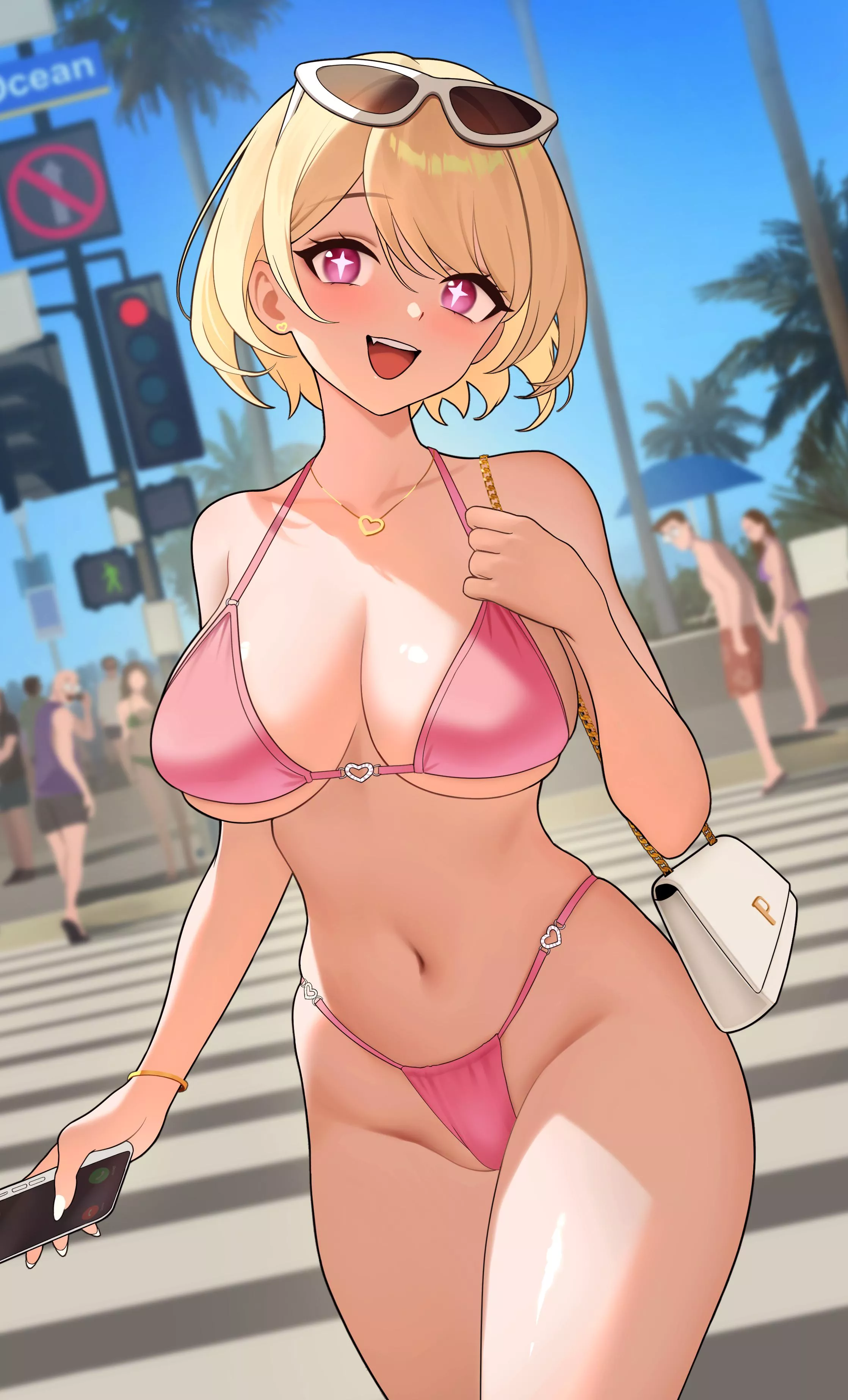 Revealing bikini in public 