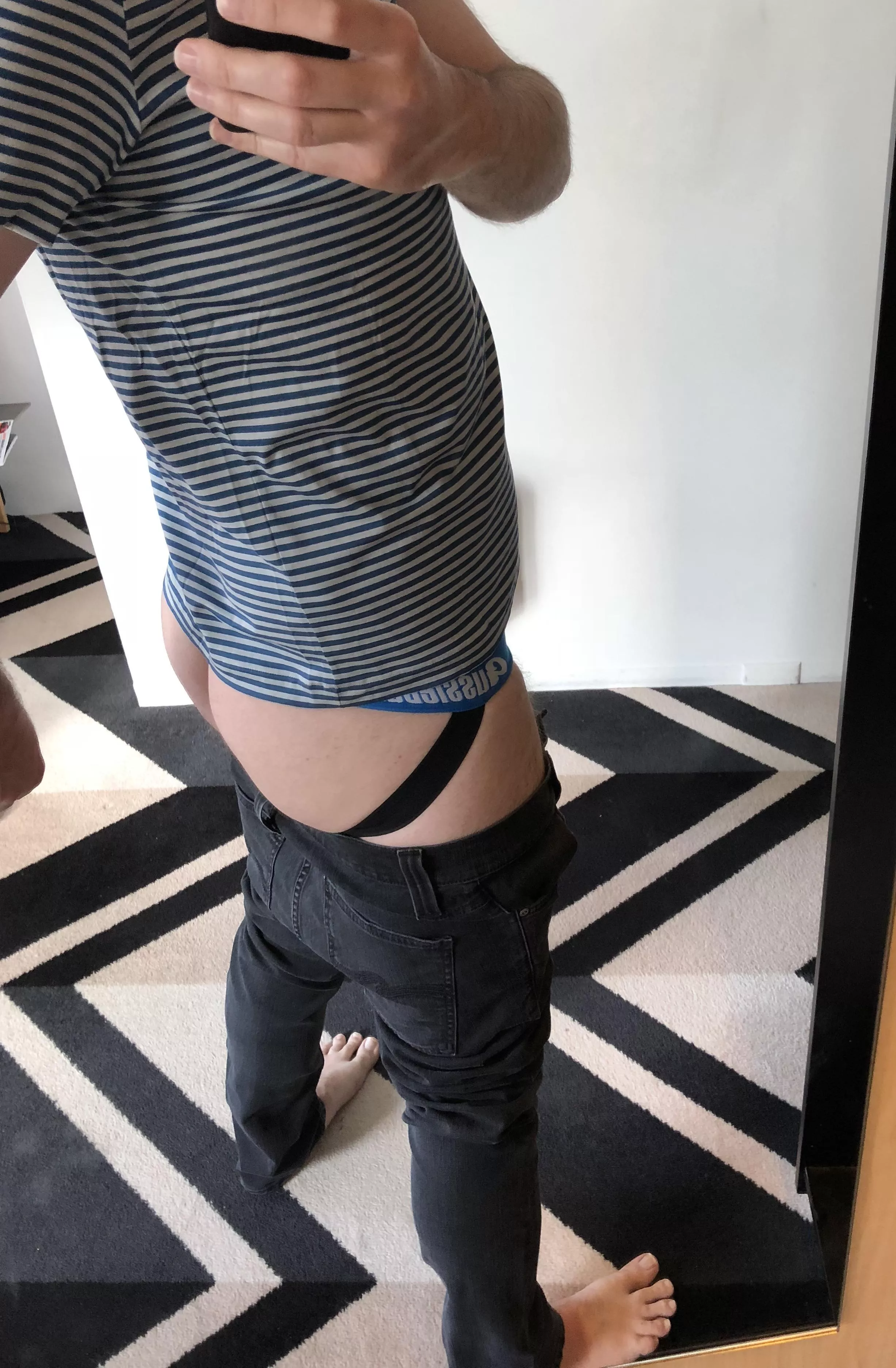 Travel tip: when going away for a few days, only pack jockstraps as your underwear. Think of how much space you’ll save in your luggage without any excess fabric. 