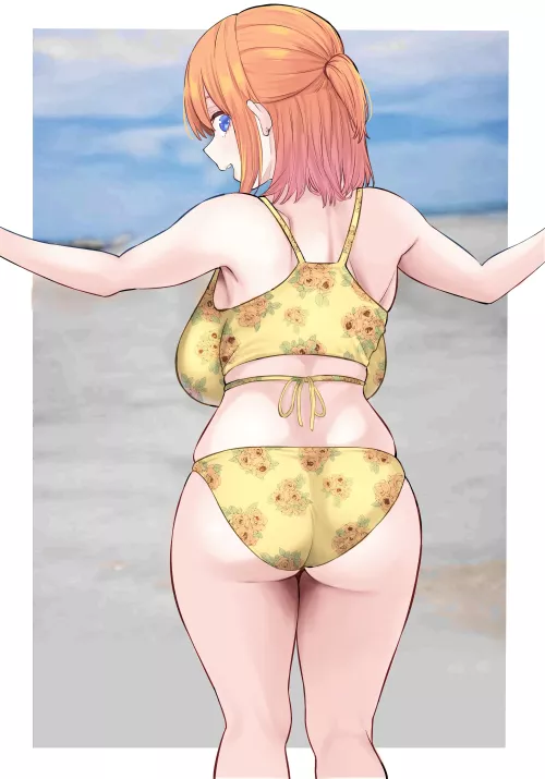 Yotsuba Enjoying The Beach In Her Floral Bikini (Quintessential Quintuplets)