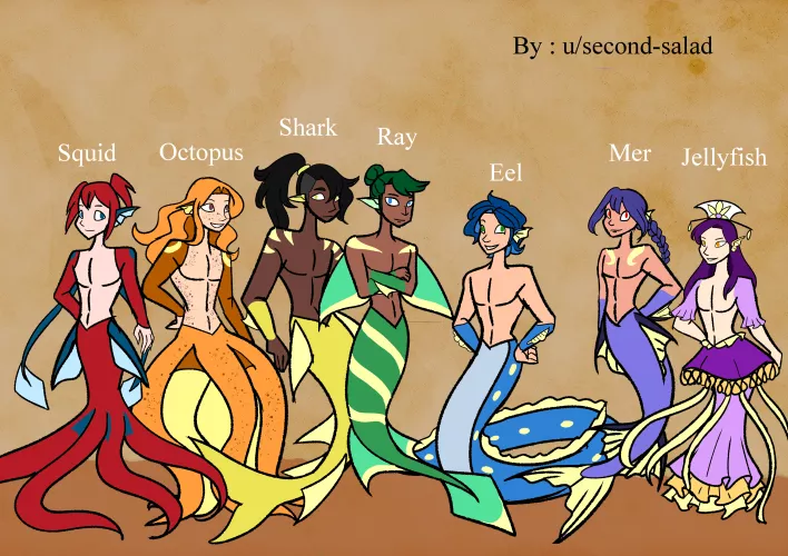 7 mermen princes by me u/second-salad