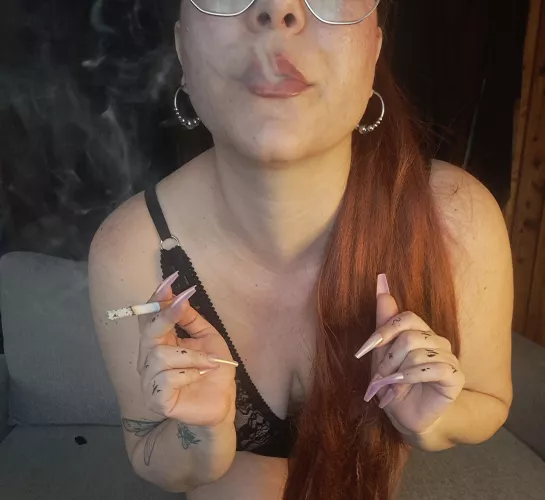 and on the first puff, all the lipstick is on the cigarette.