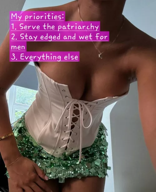 Being a good girl means getting my priorities in order 