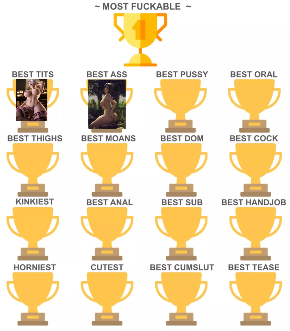 Best Ass Award goes to Taki. Next Match Now: Best Pussy.