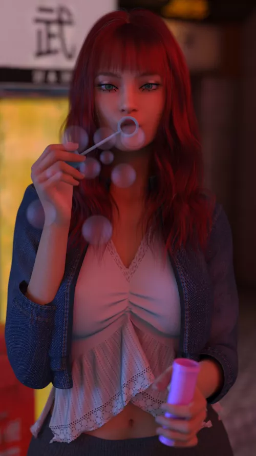 Blowing bubbles now, you later. [IN DUE TIME]