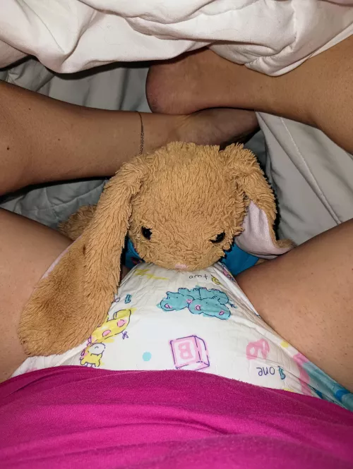 Bunny says this is how all diaper girls go potty 🙈