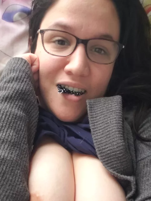 Canadian winter nudes: showing off, gagged but still wearing a hoodie:p