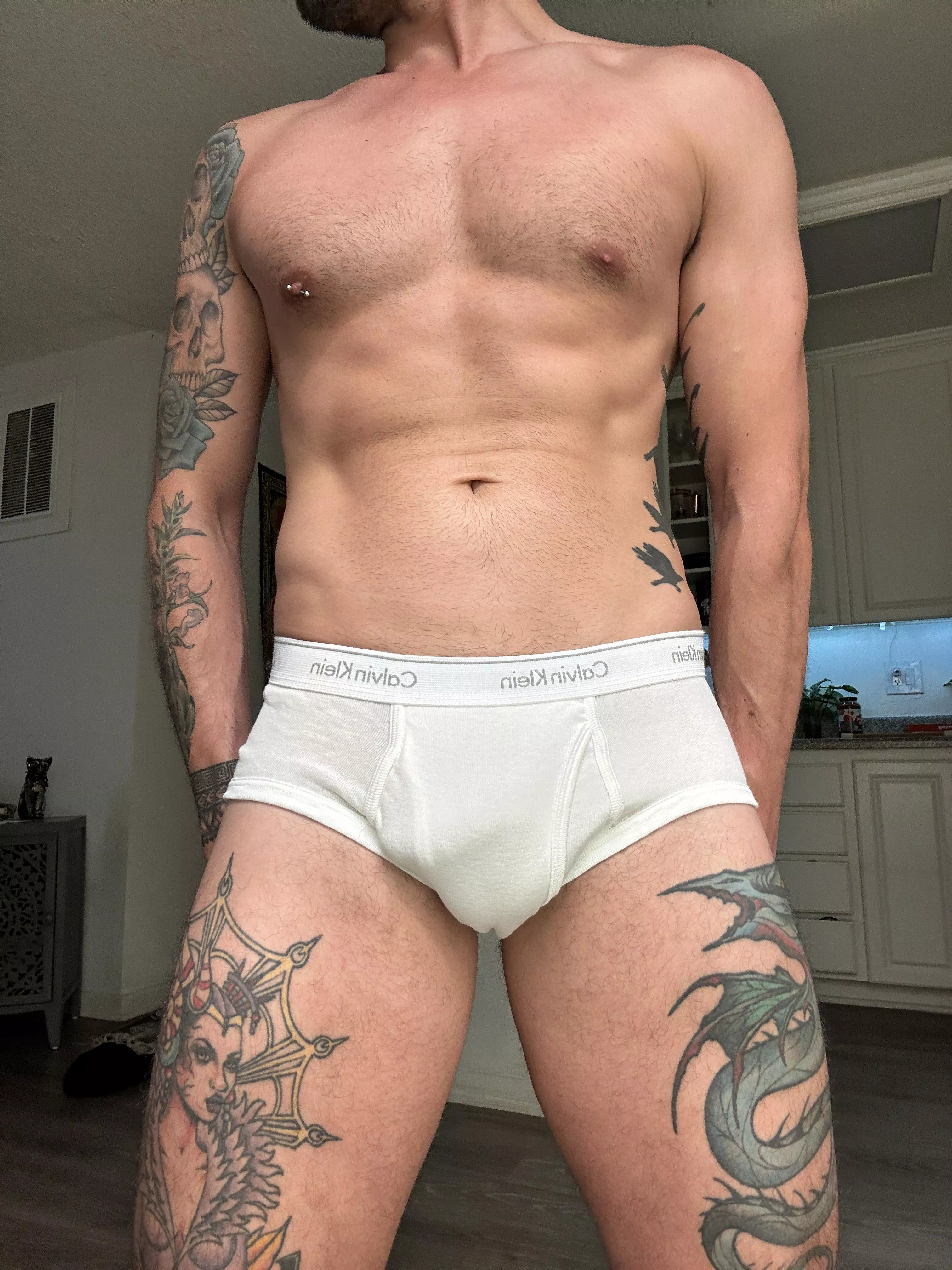 CK white briefs 