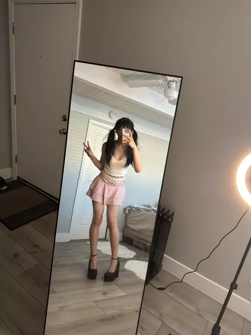 Classic pigtails and a short skirt! All I'm missing is something to fill me up 😝🤭