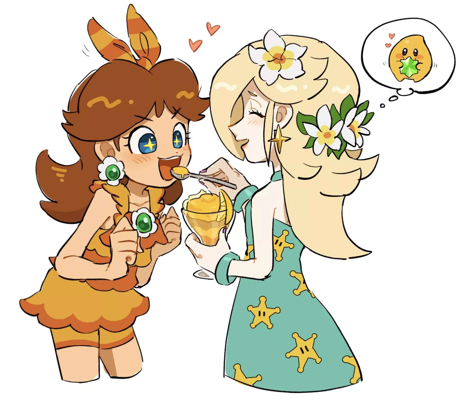 Daisy & Rosalina share ice cream (mimimim9999) [Super Mario]