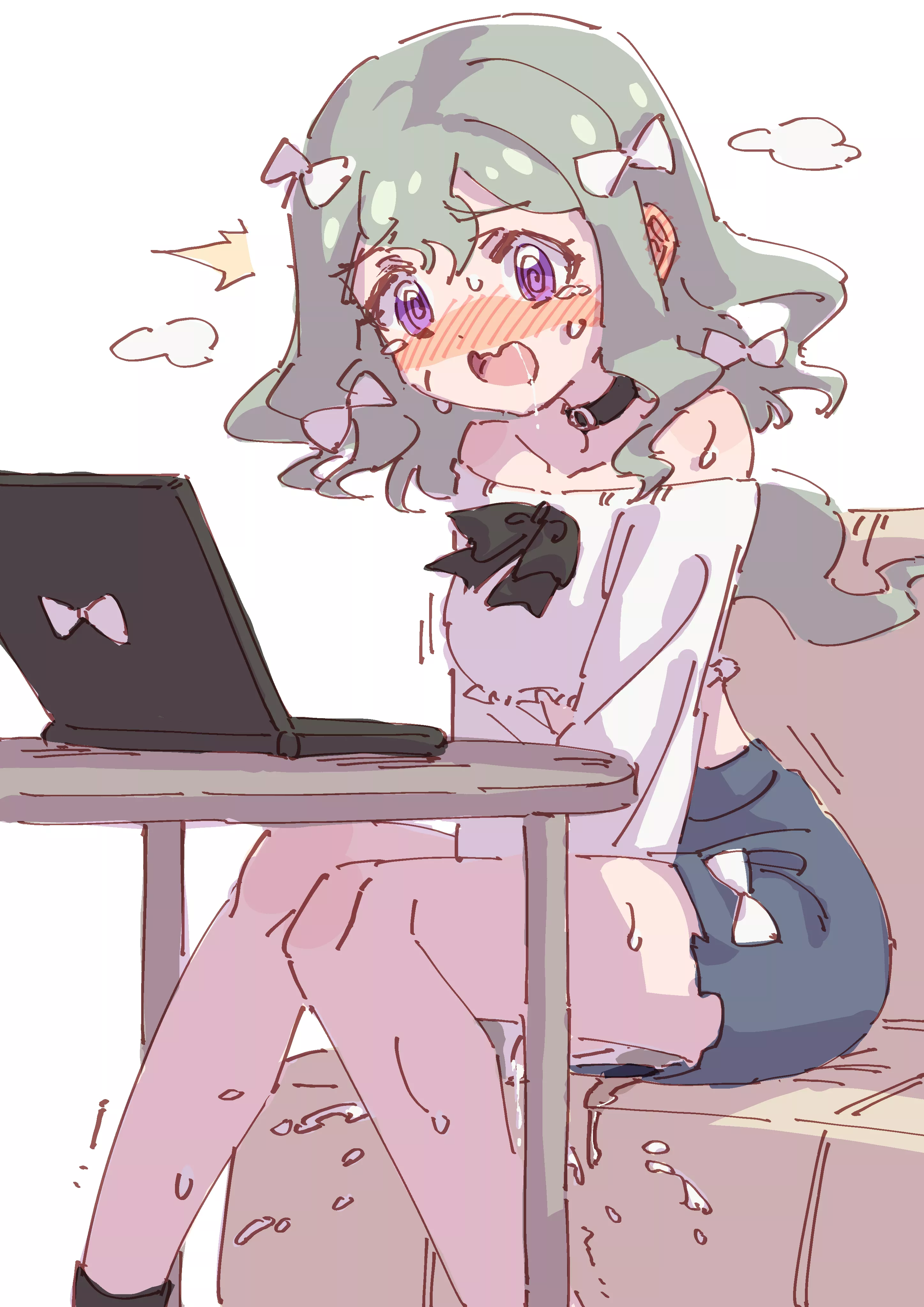 didn't get up to go to the bathroom in time..~ >//< (artist: rune)