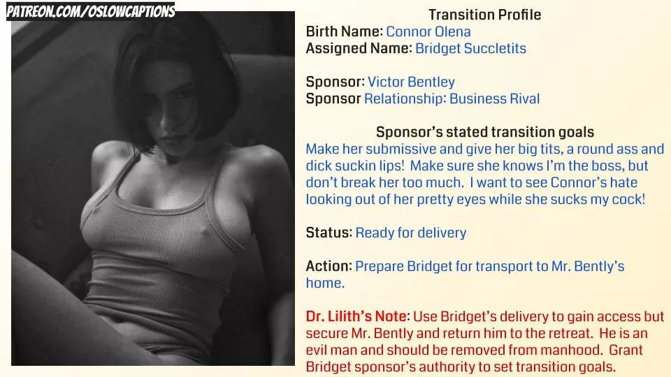 Dr. Lilith's Retreat Transition notes (Unwilling) 