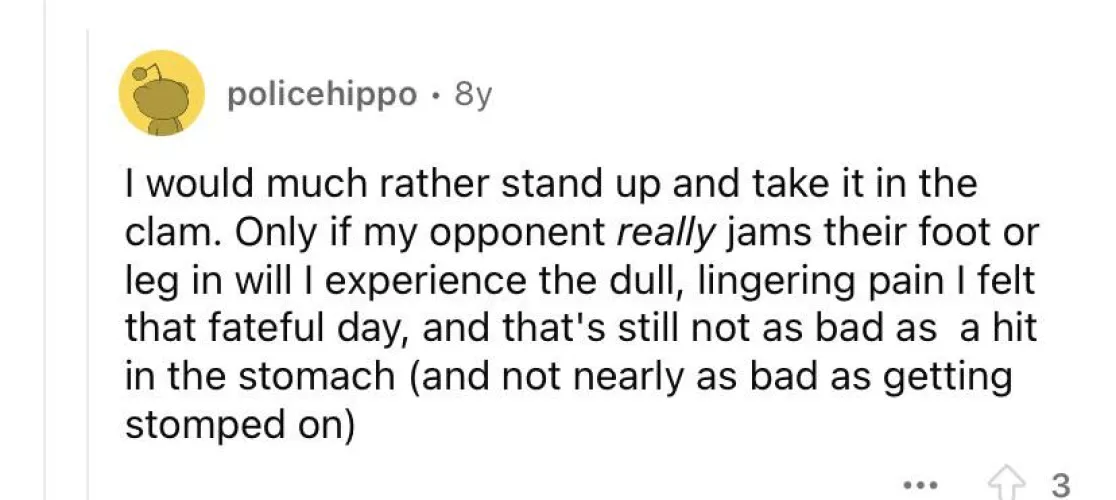 Fair assessment of a kick in the vagina.