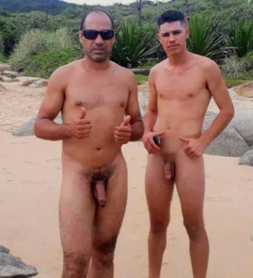 Father (uncut) and son (cut). 