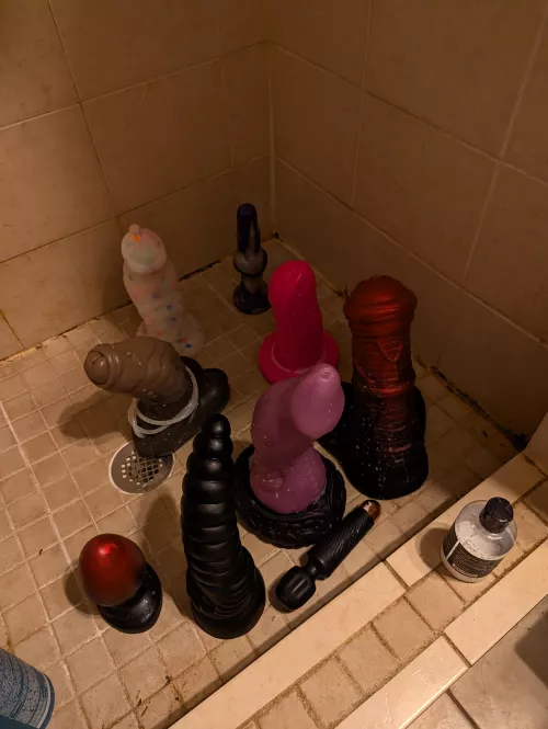 Finally fit all of my biggest dildos