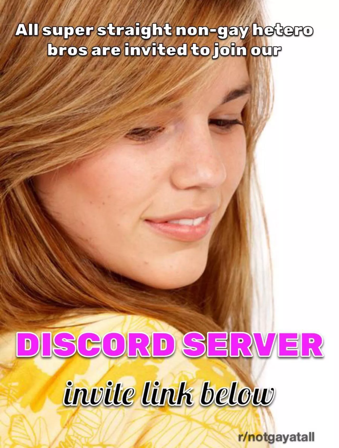 Finally!! Our very own not gay Discord server.